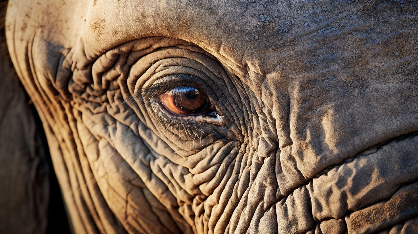 Close-up of an elephant's ears captured with telephoto lens in wildlife photography.